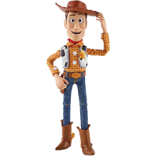 Toy Story 5 Ultimate Pal Woody figure — side profile showing posable joints and fabric outfit