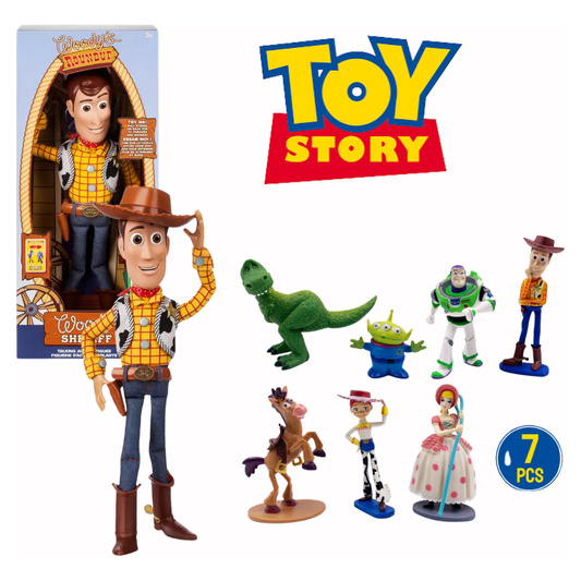 Disney Toy Story | Interactive Woody and PVC Figurines Set Bundle