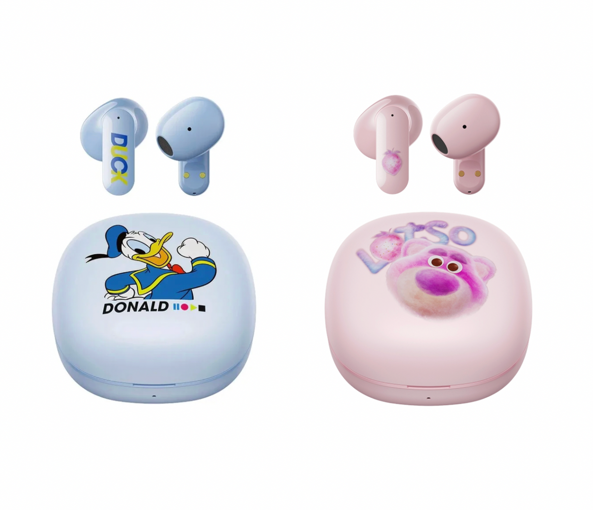 Disney Wireless Earbuds Bundle | Donald Duck & Lotso Bluetooth Earbuds