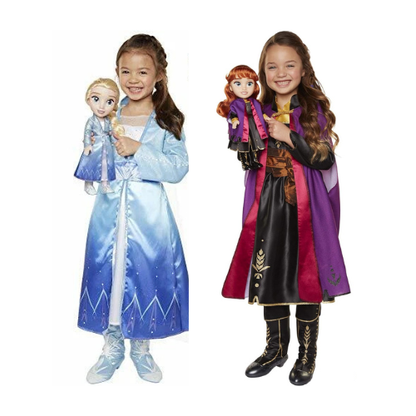 Disney Frozen Anna & Elsa Adventure Doll & Dress Toy Bundle