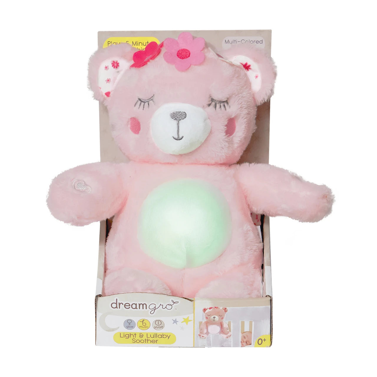 Dreamgro Lights & Lullaby Soother Pink Bear