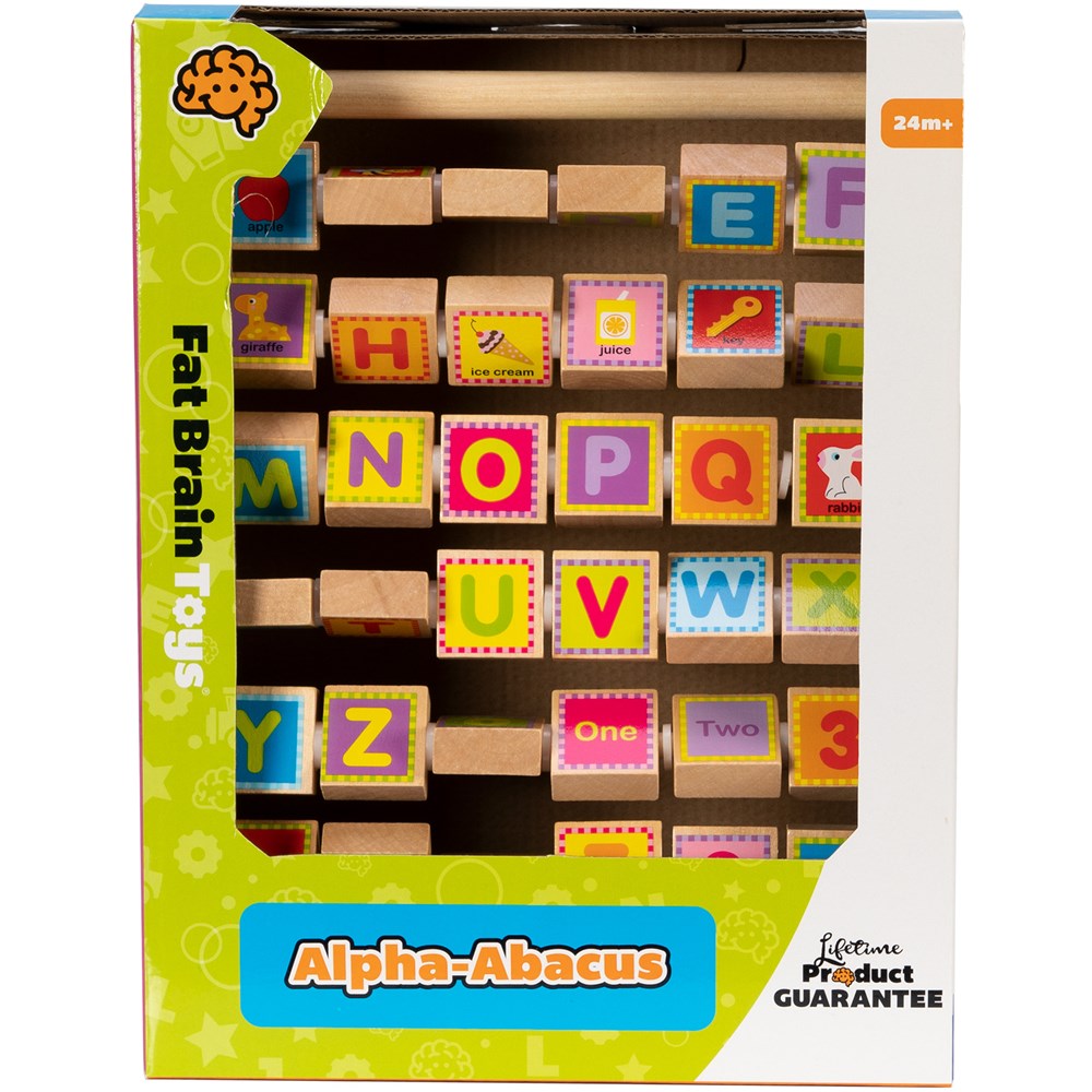 Fat Brain Toys Alpha-Abacus Wooden Alphabet & Counting Learning Toy