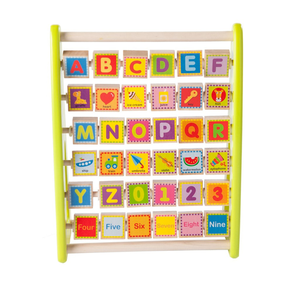 Fat Brain Toys Alpha-Abacus Wooden Alphabet & Counting Learning Toy ...