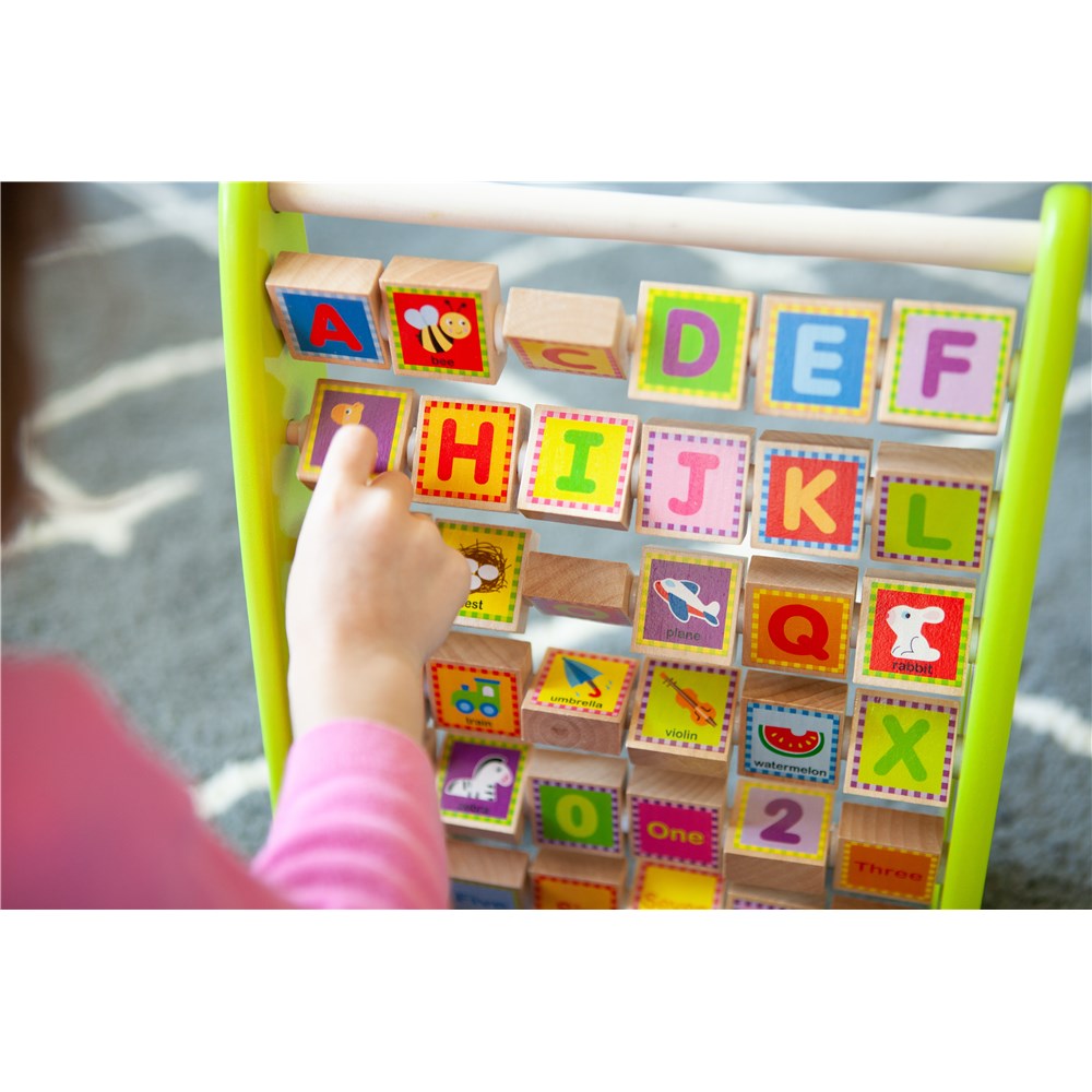 Fat Brain Toys Alpha-Abacus Wooden Alphabet & Counting Learning Toy