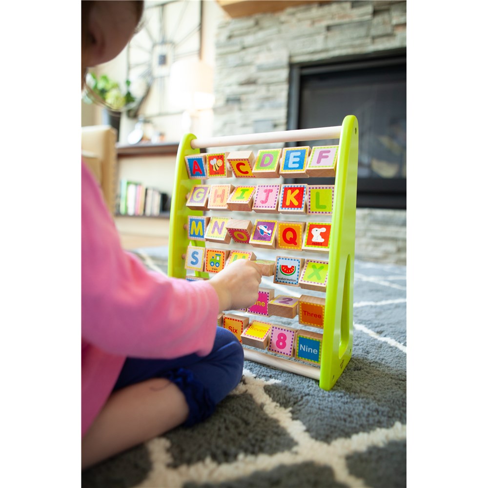 Fat Brain Toys Alpha-Abacus Wooden Alphabet & Counting Learning Toy