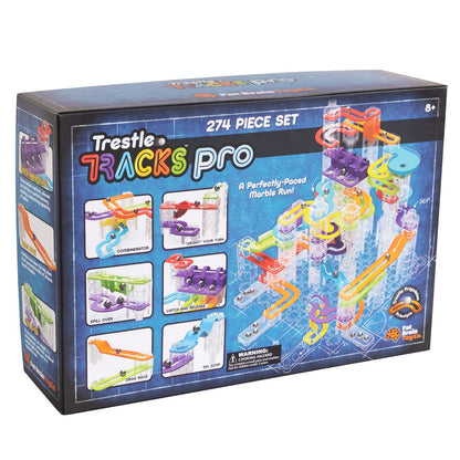 Fat Brain Toys Trestle Tracks Pro – 274-Piece Marble Run Construction Set