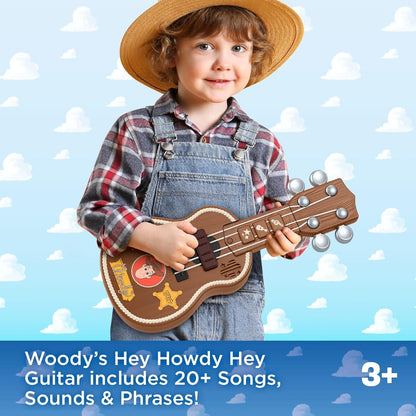 Fisher-Price Toy Story Woody's Guitar — angled hero shot for toddlers' musical toy listing
