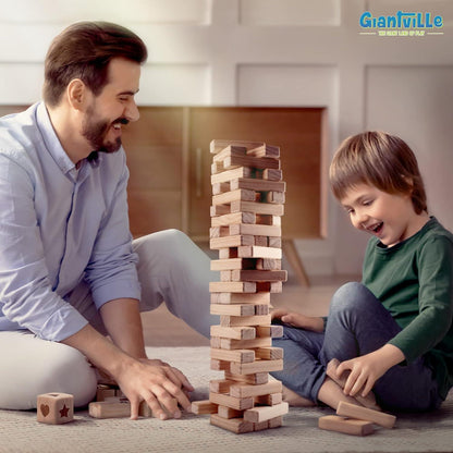 Giantville Tumbling Timber Toy Large Wooden Blocks 54 Pieces