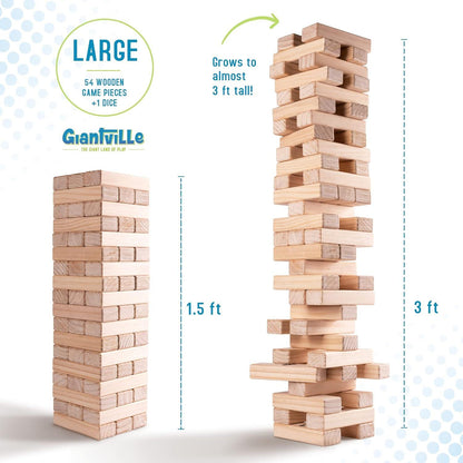Giantville Tumbling Timber Toy Large Wooden Blocks 54 Pieces