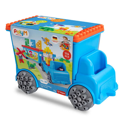 Hape POLYM Count and Play Tow Truck Building Block Set – 114 Piece