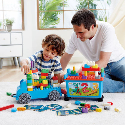 Hape POLYM Count and Play Tow Truck Building Block Set – 114 Piece