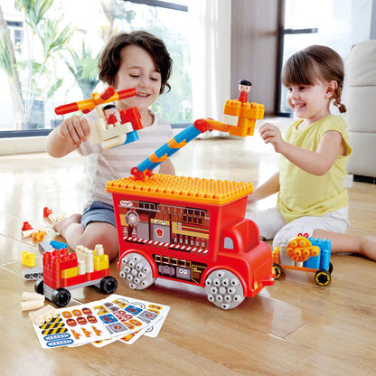 Hape POLYM Fire Rescue Truck Building Block Set – 106 Pieces