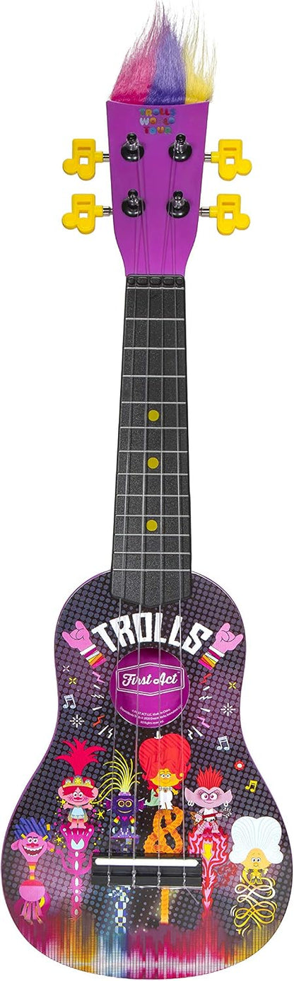 Black Trolls World Tour children's ukulele with four nylon strings for beginners