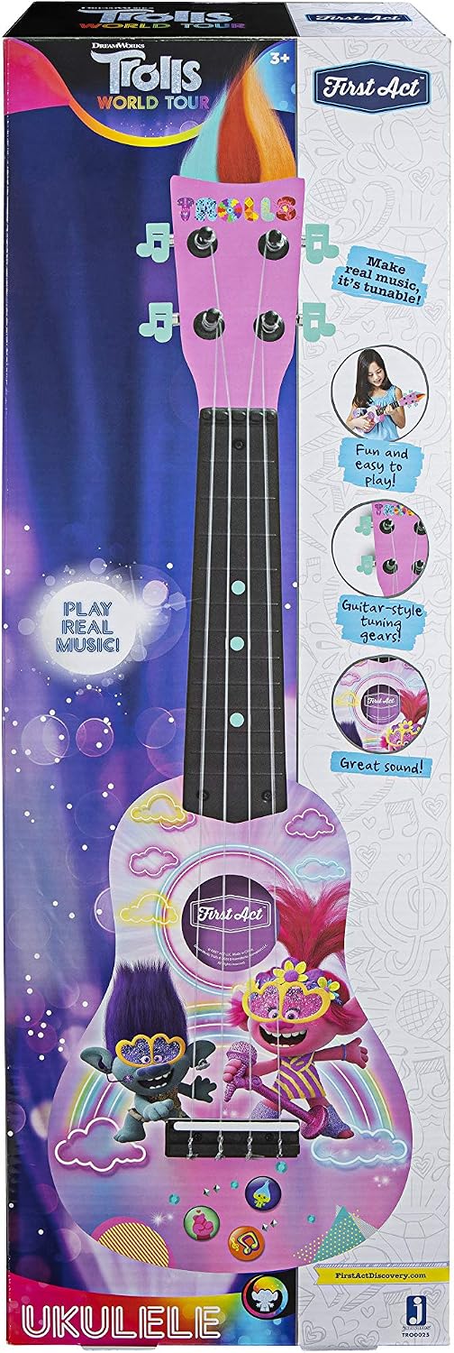 Jazware DreamWorks Trolls World Tour Kids Ukulele | Pink