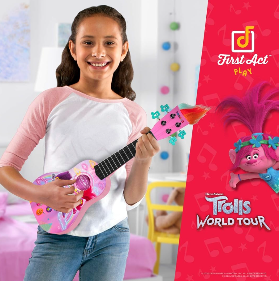 Jazware DreamWorks Trolls World Tour Kids Ukulele | Pink