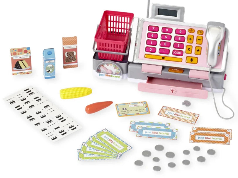 Just Like Home Talking Cash Register Playset | 30 Pieces
