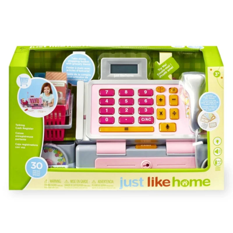 Just Like Home Talking Cash Register Playset | 30 Pieces