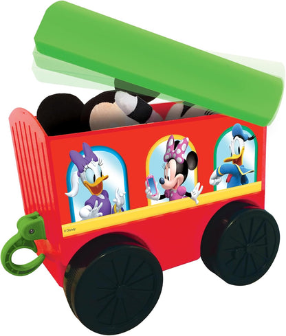 Kiddieland Mickey Mouse Battery-Powered Choo Choo Train Ride on with Caboose and Tracks