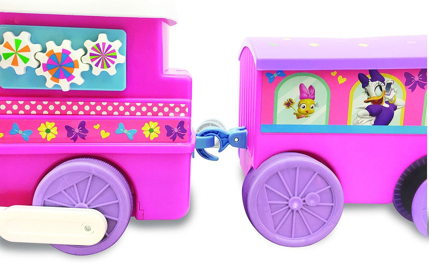 Kiddieland Minnie Mouse Battery-Powered Choo Choo Train Ride on with Caboose