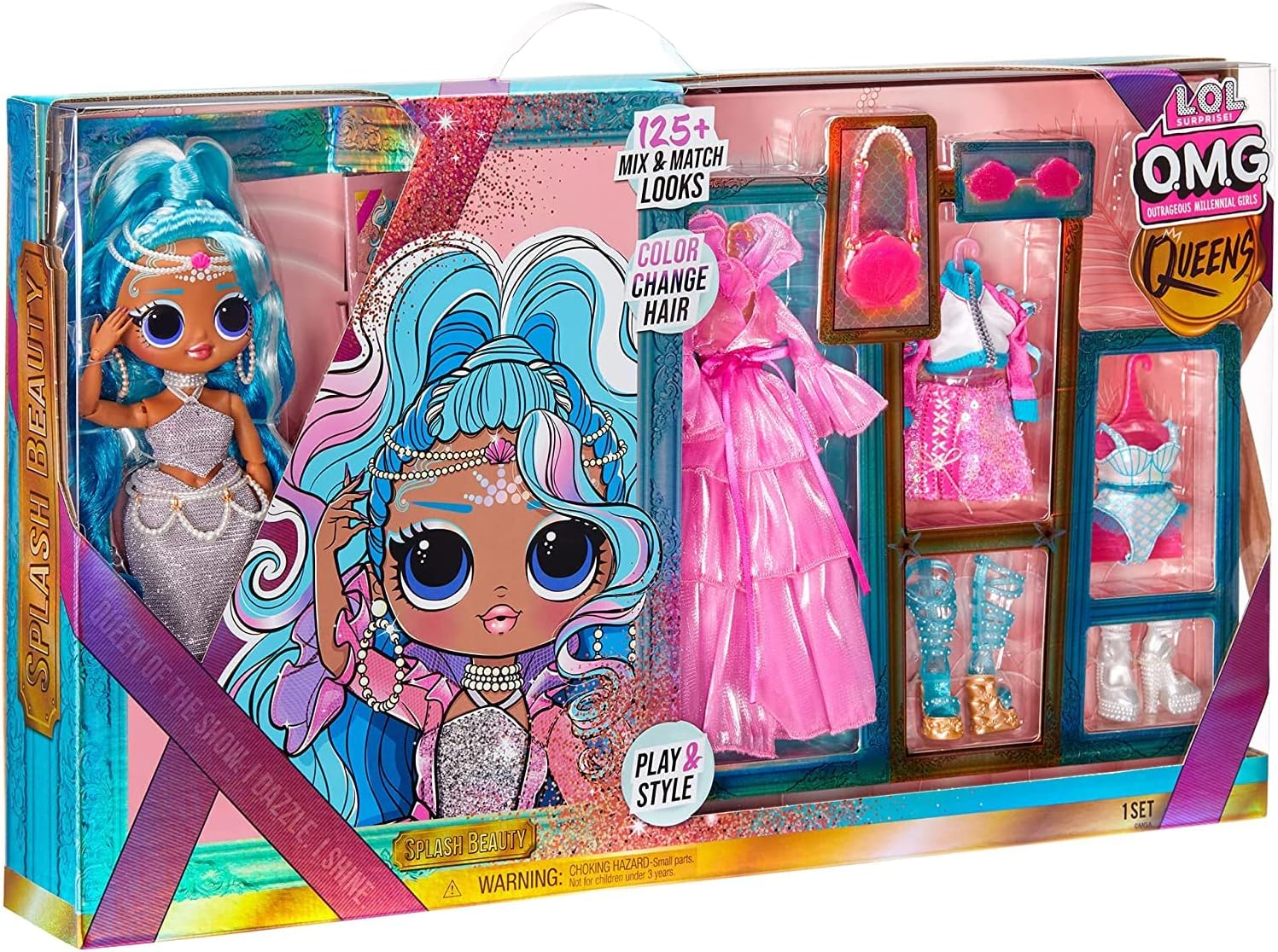 LOL Surprise OMG Sunshine Makeover Splash Beauty doll with colour-change hair