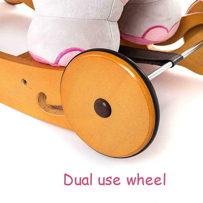 Labebe 2 in 1 Plush Rocking Elephant with Wheels | Baby Rocker & Ride On