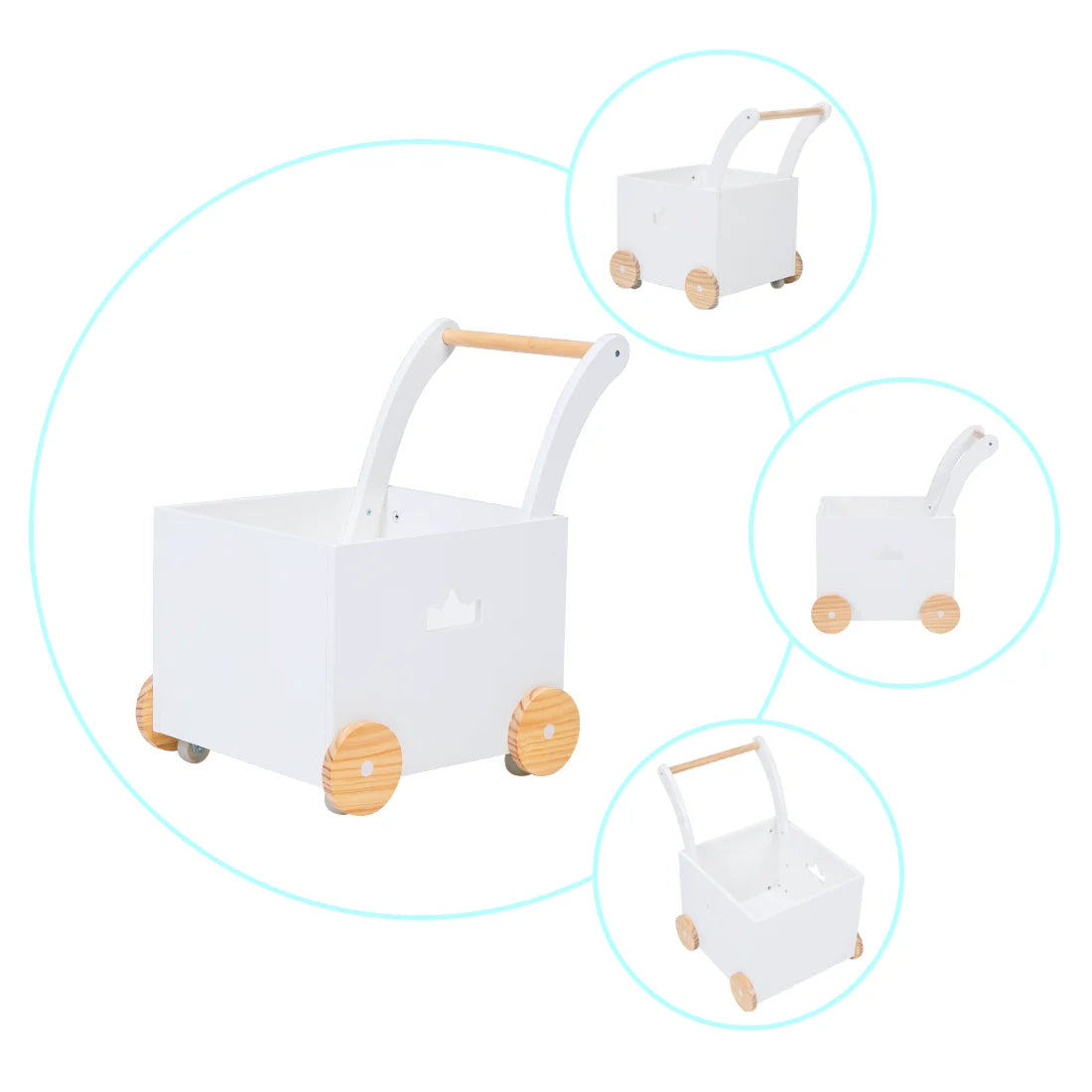 Labebe Wooden Crown Push Walker for Babies and Toddlers