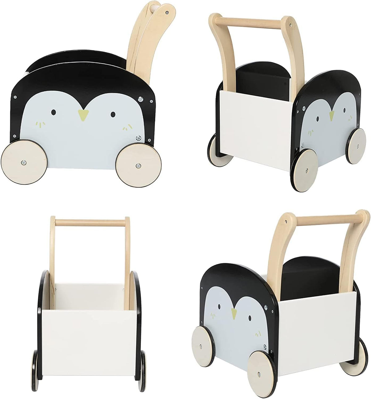 Labebe Wooden Penguin Push Walker for Babies and Toddlers