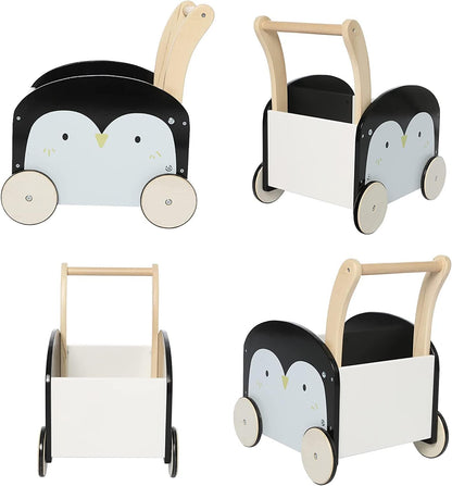 Labebe Wooden Penguin Push Walker for Babies and Toddlers