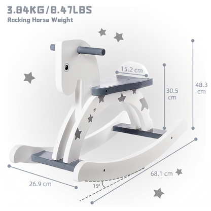 Labebe Wooden Rocking Horse | Grey Star Baby & Toddler Rocker