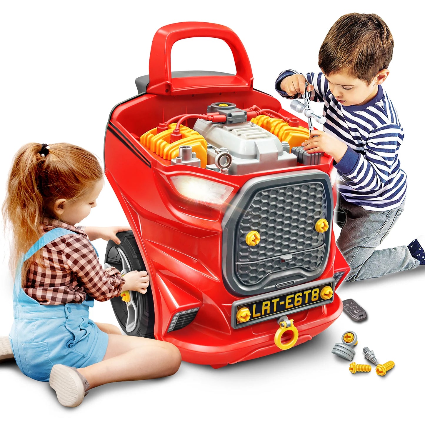 Lanard Tuff Tools Engine Overhaul playset assembled with all pieces