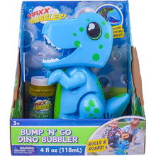 MAXX BUBBLES - Bump 'n' Go Blue Dino Bubble Toy