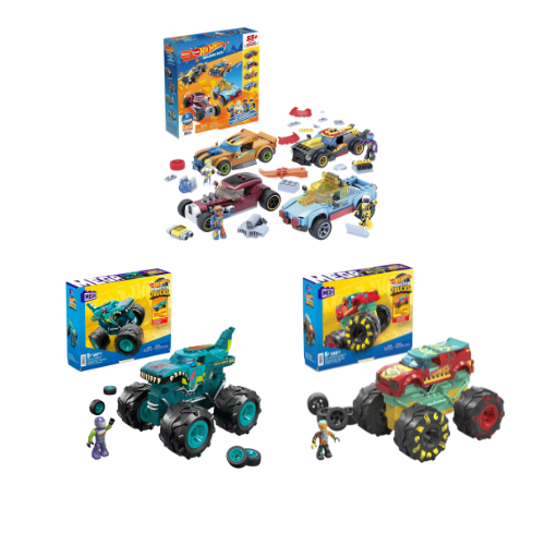 MEGA Hot Wheels Building Set Toy Bundle