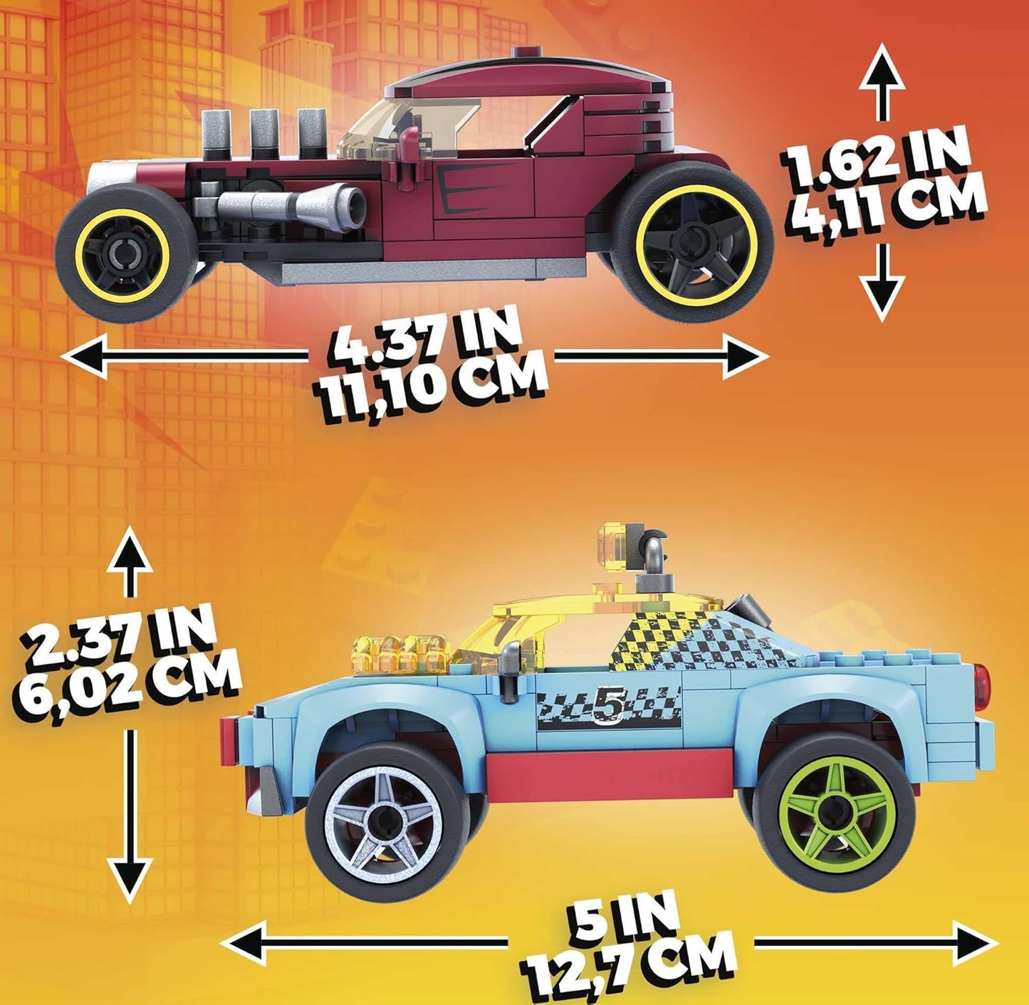 MEGA Hot Wheels Ultimate Car Customizer Building Set — 485 Pieces, 4 Cars & 4 Figures