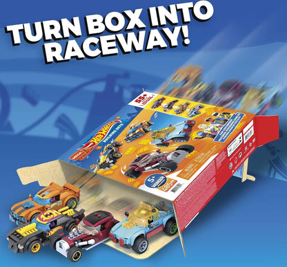 MEGA Hot Wheels Ultimate Car Customizer Building Set — 485 Pieces, 4 Cars & 4 Figures