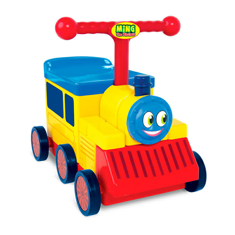 Ming the Minibus and Friends DIY Linker foot-to-floor ride-on toy that connects and links together for toddlers