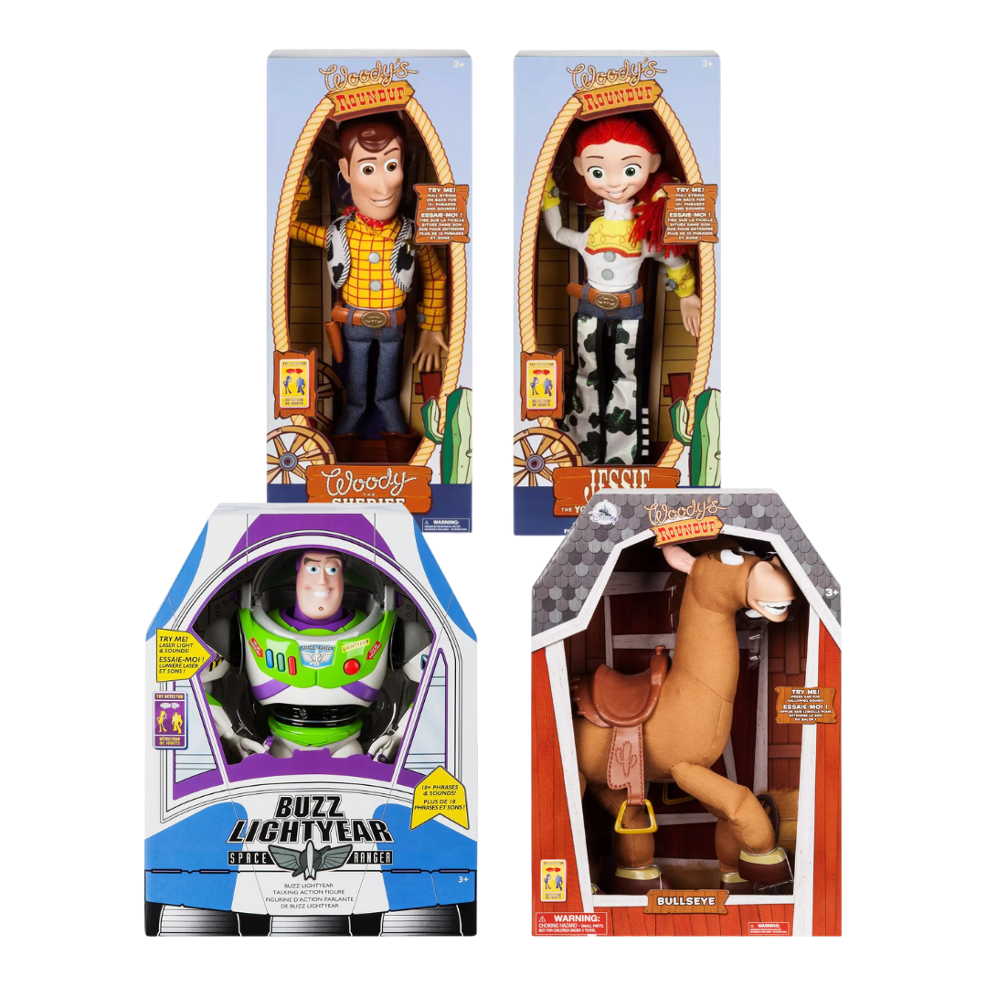 Disney Toy Story Talking Action Figures - Buzz Lightyear, Woody, Jessie, Bullseye