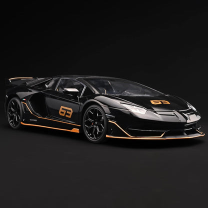 Official Lamborghini Aventador SVJ Special Edition 1:18 Scale Die-Cast Model Car - Black