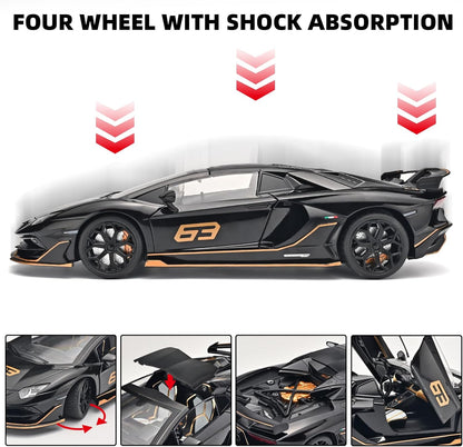 Official Lamborghini Aventador SVJ Special Edition 1:18 Scale Die-Cast Model Car - Black