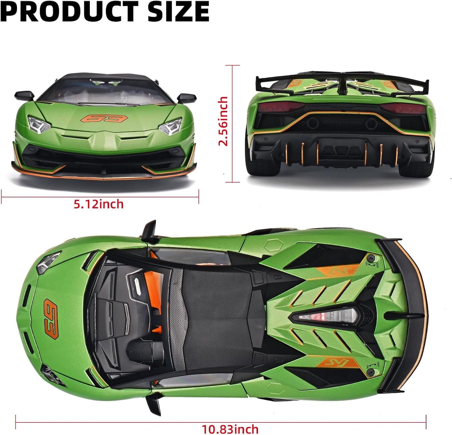Official Lamborghini Aventador SVJ Special Edition 1:18 Scale Die-Cast Model Car - Green