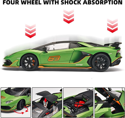 Official Lamborghini Aventador SVJ Special Edition 1:18 Scale Die-Cast Model Car - Green