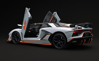 Official Lamborghini Aventador SVJ Special Edition 1:18 Scale Die-Cast Model Car - Grey