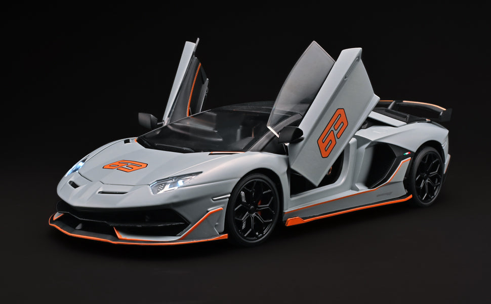 Official Lamborghini Aventador SVJ Special Edition 1:18 Scale Die-Cast Model Car - Grey