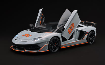 Official Lamborghini Aventador SVJ Special Edition 1:18 Scale Die-Cast Model Car - Grey