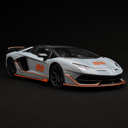 Official Lamborghini Aventador SVJ Special Edition 1:18 Scale Die-Cast Model Car - Grey