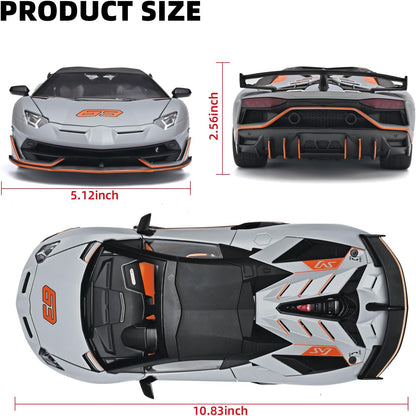 Official Lamborghini Aventador SVJ Special Edition 1:18 Scale Die-Cast Model Car - Grey