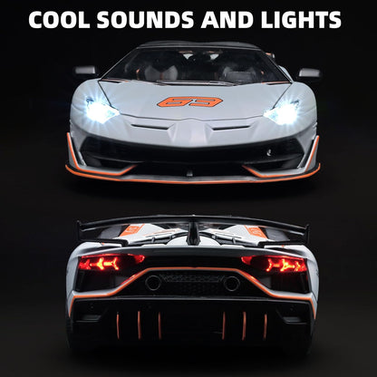 Official Lamborghini Aventador SVJ Special Edition 1:18 Scale Die-Cast Model Car - Grey