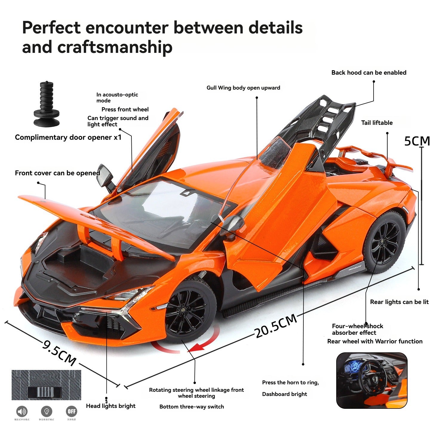 Official Lamborghini Revuelto 1:18 Scale Die-Cast Model Car — Orange