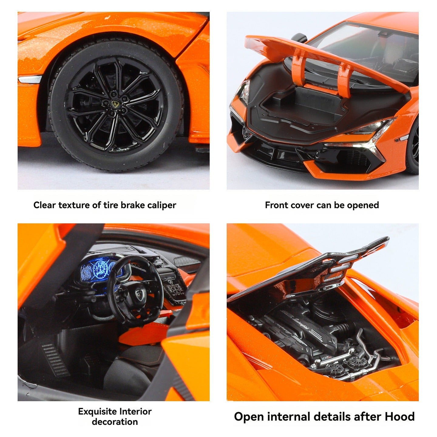 Official Lamborghini Revuelto 1:18 Scale Die-Cast Model Car — Orange