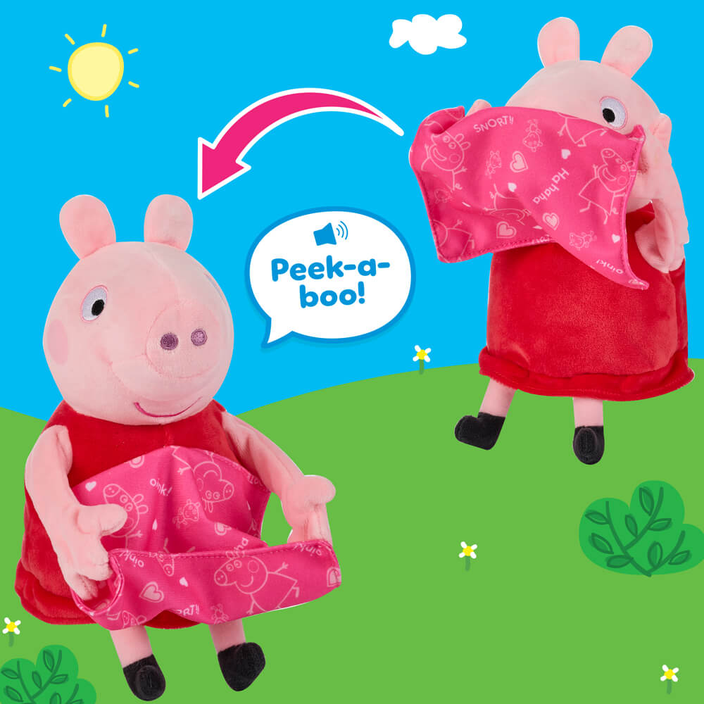 Peppa Pig Animated Peek-A-Boo Peppa – Talking Interactive Plush | Ages 3+