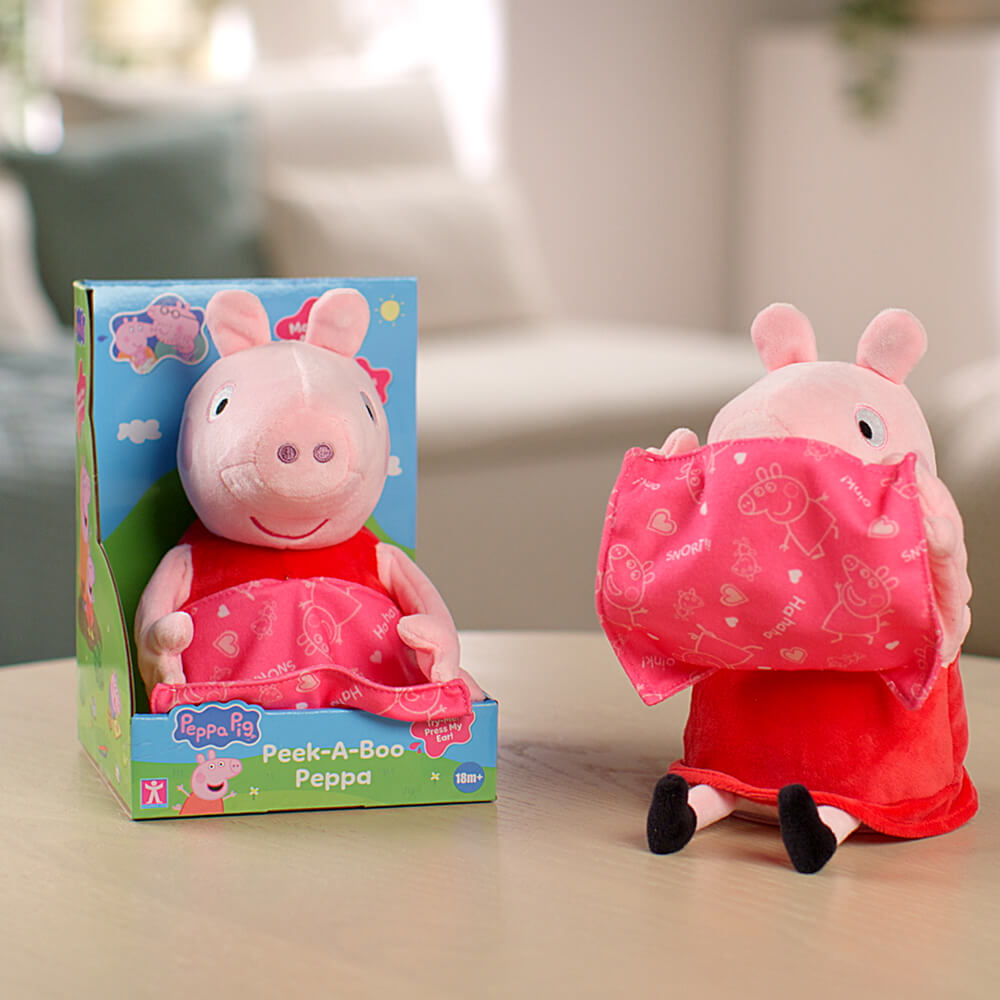 Peppa Pig Animated Peek-A-Boo Peppa – Talking Interactive Plush | Ages 3+